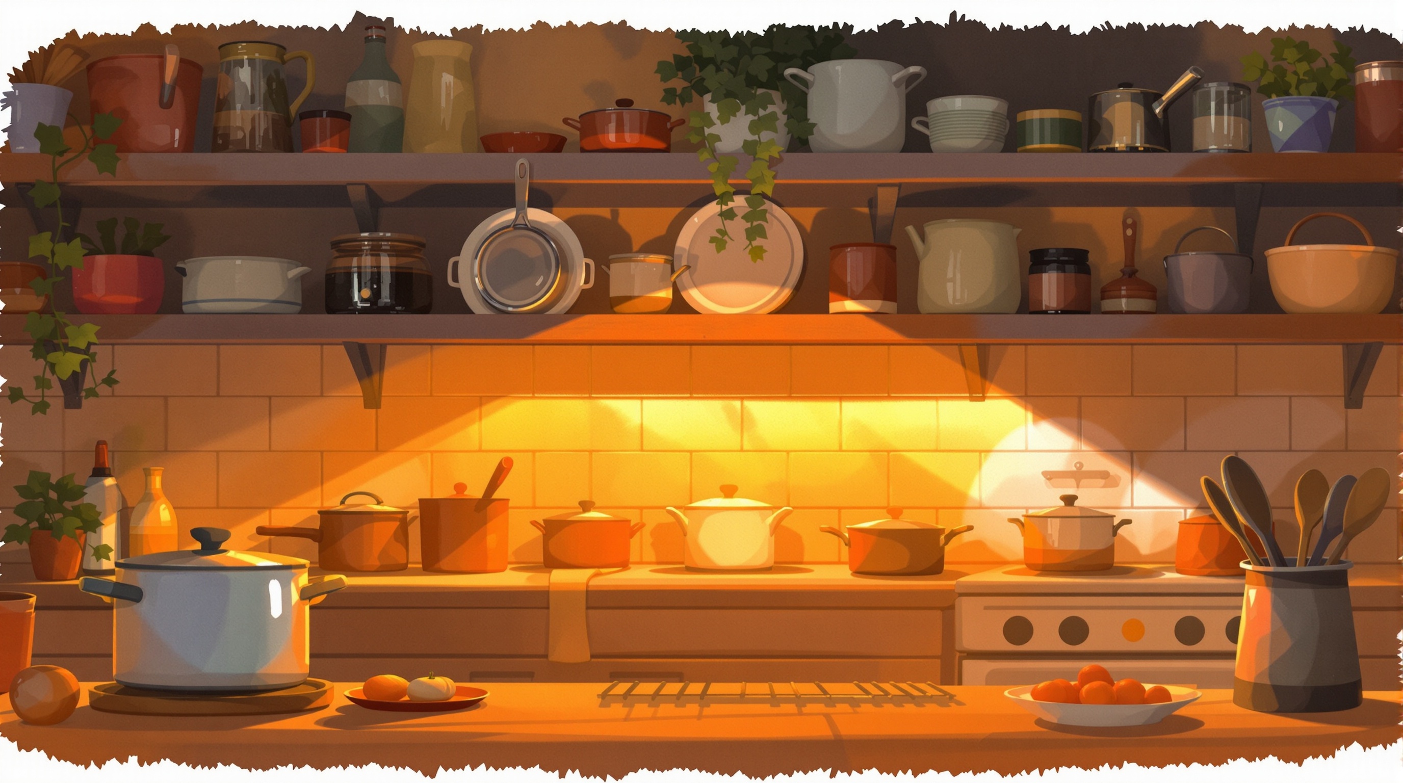 Cozy kitchen scene