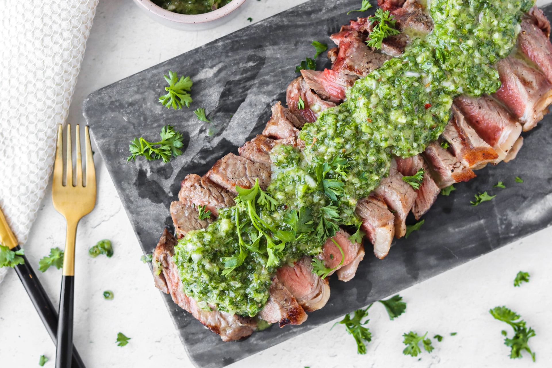 Grilled Steak with Italian Chimichurri